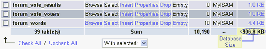 Database Size