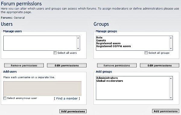 Forum Permissions
