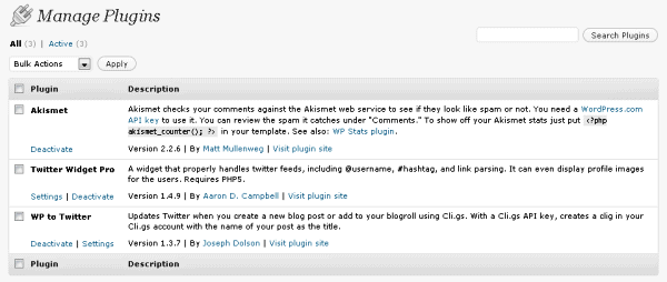 Manage Plugins